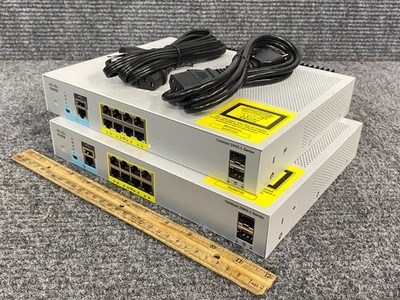 Lot of 2 Cisco WS-C2960L-8PS-LL 8-Port Catalyst 2960-L Switches w/ Power Cords