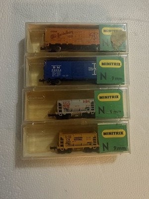 Minitrix N Gauge Freight Cars Old Heidelberg BM BALT CN Multicolor