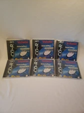Lot Of 6 -- Verbatim 700MB/80 Min CD-R Disc w/Case 1X-16X Speed Premium AZO Blue