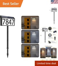 Elegant Solar Address Number Sign with 3-Color LED Modes Dual Mounting Options