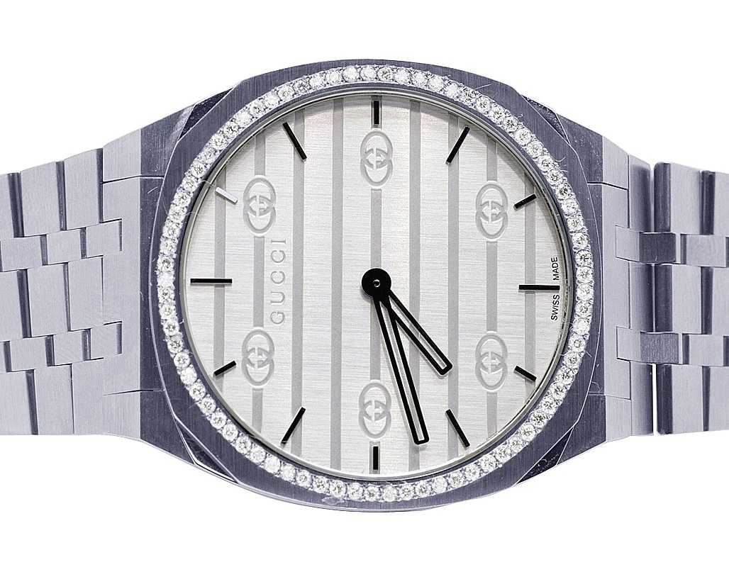 Orologio Unisex Gucci 52H 38MM Sottile Quarzo Diamante YA163407 1CT