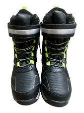 Totes Youth Children  s Winter Snow Boots Waterproof Black Green Size 12 New