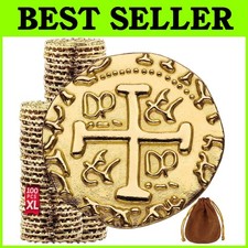 Pirate Treasure Coins - 100 Gold Spanish Doubloons Set
