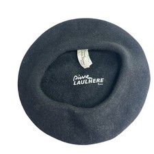 Pierre Laulhere French Beret 100 Wool Black Parisian Chic Dark Academia