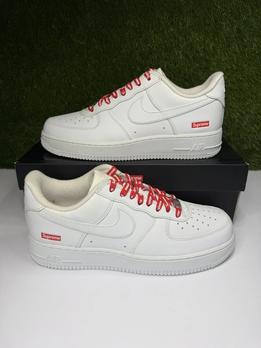Nike Air Force 1 x Supreme Low Box Logo - White | eBay
