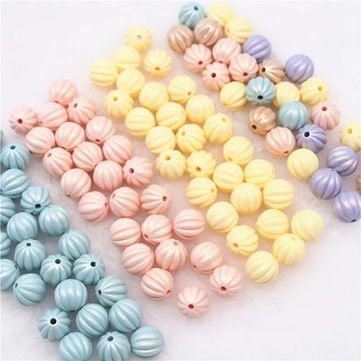 100 Stück Kürbis Perlen Ideal für DIY Projekte Schlüsselanhänger Haarschmuck