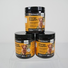 Pet Honesty Allergy Support Chews 270 Total Soft Chews Dogs Peanut Butter 04/26