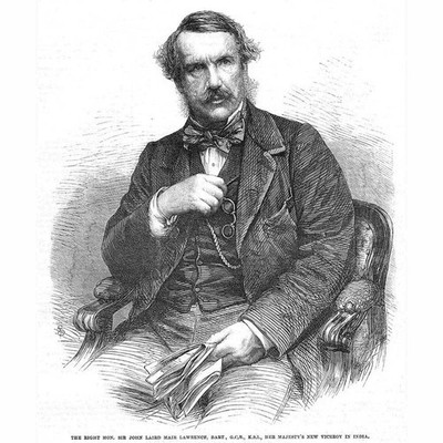 Sir John Laird Mair Lawrence HM Vizekönig in Indien - antiker Druck 1863