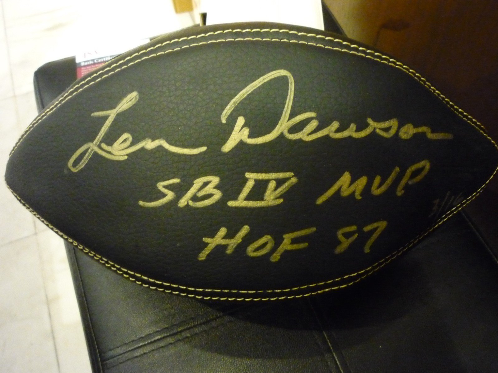 Len Dawson Autographed Signed Kansas City Chiefs KC Chiefs QB NFL Football w/2 Inscriptions(JSA) 