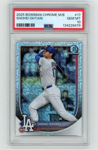 PSA 10 Shohei Ohtani 2025 Bowman Chrome Mega Box #17 GEM MT POP 14 Dodgers MVP A