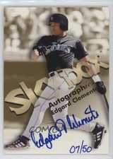 1999 Skybox Premium Autographics Blue Ink 7/50 Edgard Clemente Auto s1i