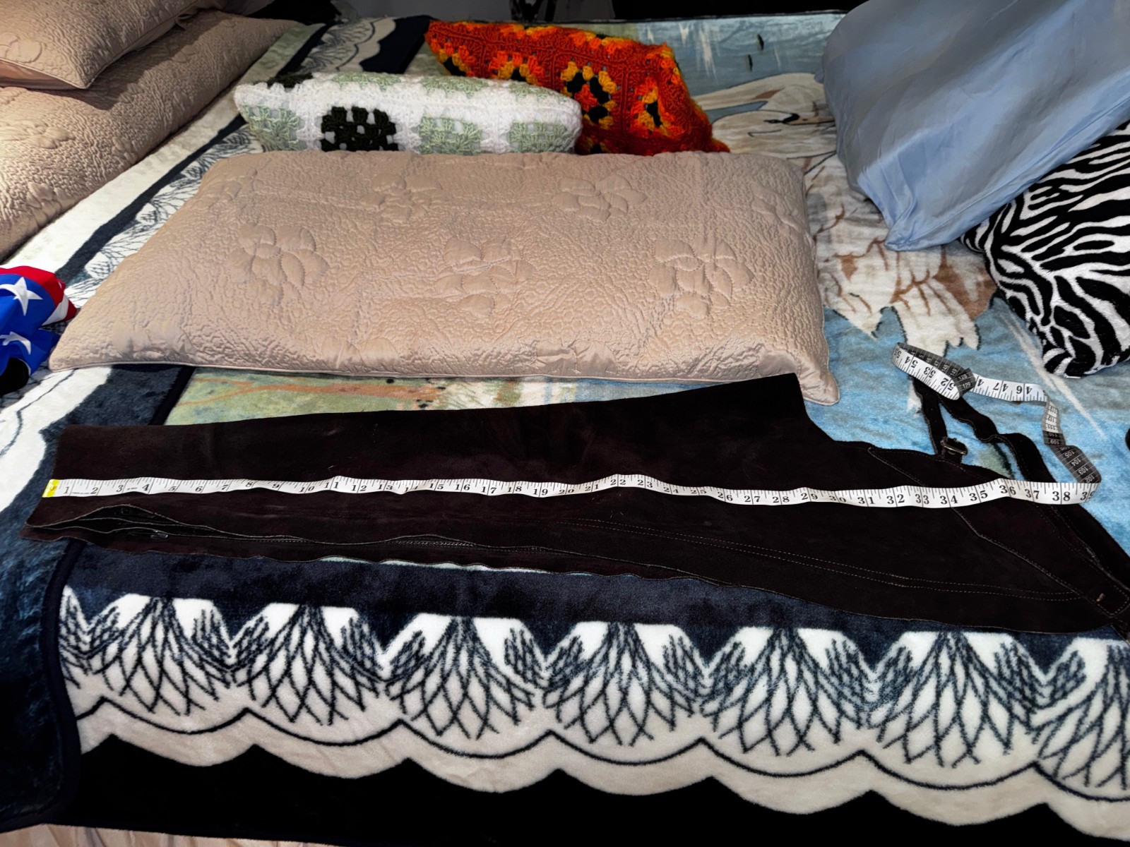 Barnstable Riding SuedeLeather Chaps Equestrian Saddle Show Zip S Slim Leg Brown