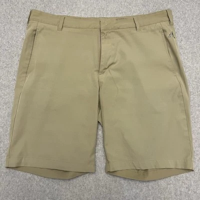 Adidas Shorts Men 36 Khaki Ultimate Climalite 3 Stripe Golf Performance Stretch - Image 1 of 4