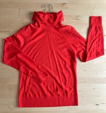 Banana Republic 100 Merino AUTUMN ORANGE Sleeveless Turtleneck Sweater Sz S NWT