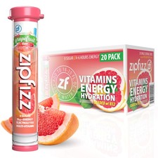 Zipfizz Daily Energy Drink Powder, Pink 0.39 Ounce Pack of 20 ,