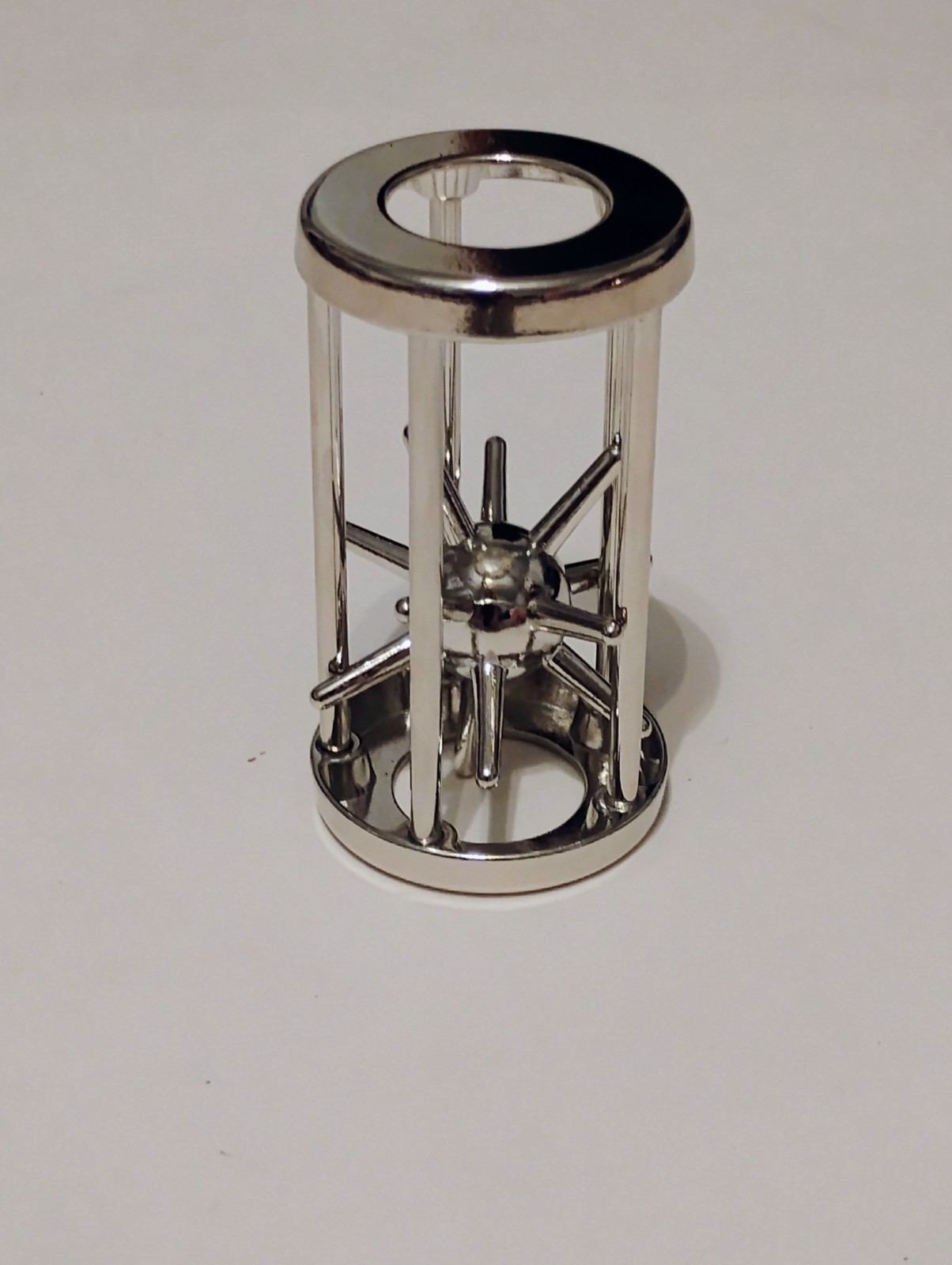 Metal  Satellite In A Cage Puzzle.  Brain Teaser