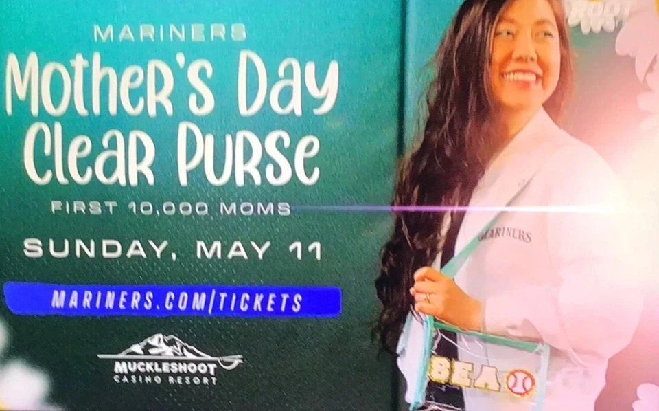 SEATTLE MARINERS 2025 День матери прозрачный сумочки/сумки подарок новый и запечатанный - Изображение 4 из 4