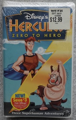 Walt Disney Home Video ''Hercules Zero to Hero'' Sealed VHS Tape in Clamshell case