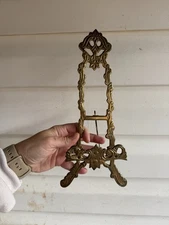 Vintage Ornate Brass Victorian Style Art Nouveau Table Display Stand Easel 12”