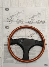 Rare Hella Momo 3 Spoke Steering Wheel 350mm Wood Vintage Kba 70113