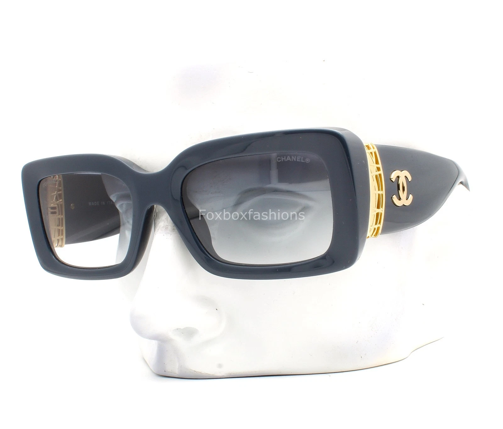 Chanel Jewel Tweed Sunglasses ch5534A 1790/0O Petrol Blue Polarized with Case