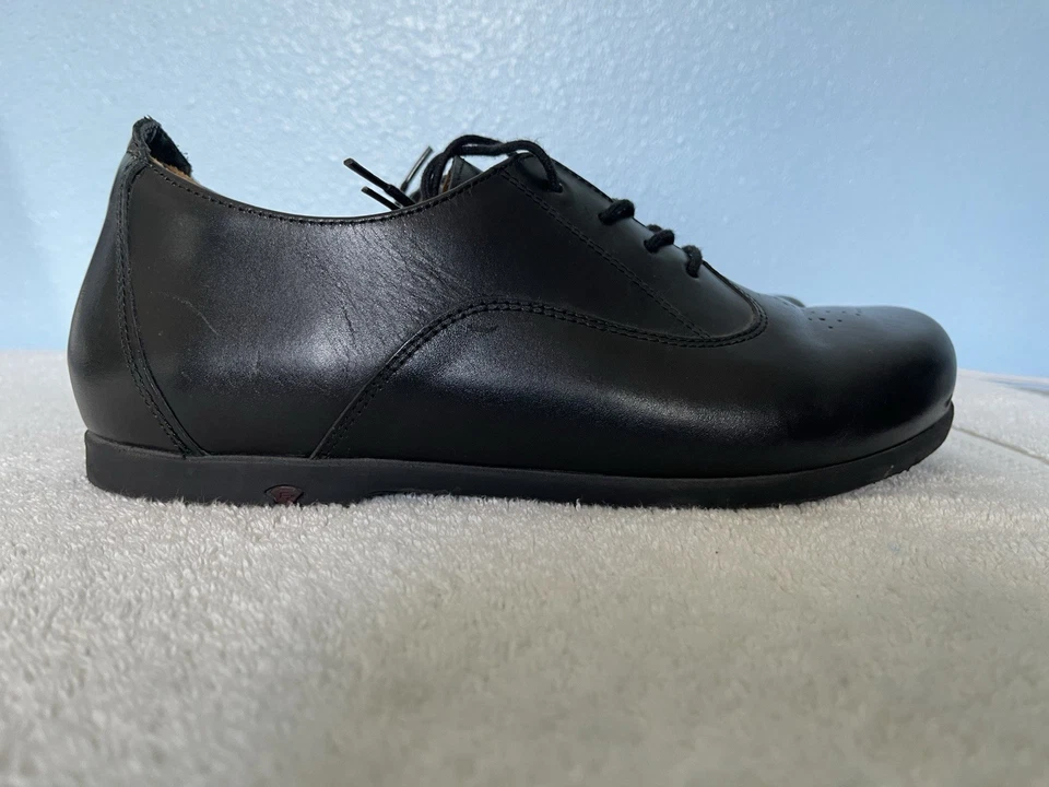 Footprints by Birkenstock Alhambra Oxford Lace-Up Shoes Black Leather Comfort Or - Image 3 of 4