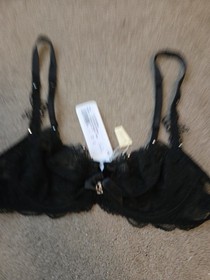 Brand New  Black Lace Lise Charmel Underwired Bra Crystal  Size Uk 34B  New 