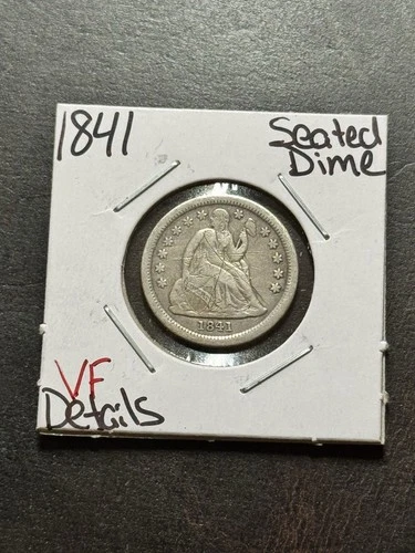 1841 Seated Liberty Silver Dime VF Very Fine Details US 10c Type Coin (Raw19065)