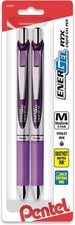 Effortless Writing with EnerGel Retractable Gel Pens - Violet Ink, 0.7mm, 2 Pack