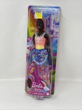 BARBIE Dreamtopia Doll African American Princess Floral Skirt Necklace & Tiara