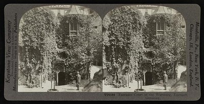 Photo:Eisenach Germany Wartburg Entrance Court 1900s Stereo View