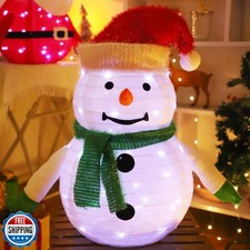 Snowman Christmas Decorations,2Ft Pre-Lit 45LED Light Up Collapsi