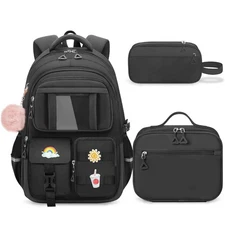 School Backpack for Girls - 5pcs Cute Girls Backpack with Lunch Box for Teens...