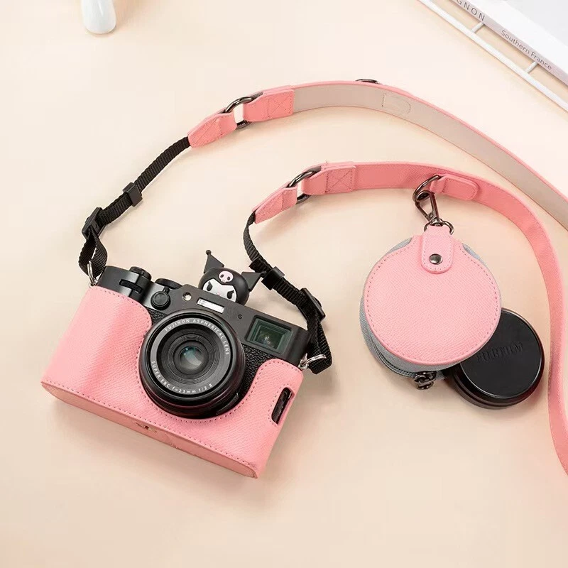 Bolsa de cámara de cuero medio paquete base para Fujifilm X-100VI estuche rígido protección Foto 4 de 4