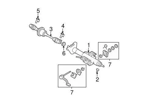 Columna de dirección (cambio de piso)(3,5 L)(#1 en avería) 2007-2009 Saturn Aura Foto 2 de 4