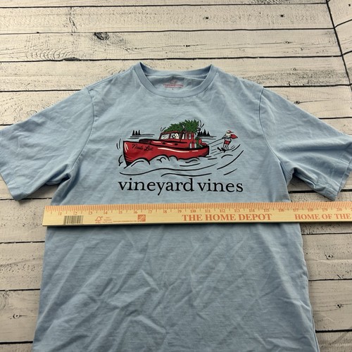 Vineyard Vines Nauti List Christmas Short Sleeve T Shirt Youth Large Blue - Picture 5 of 6