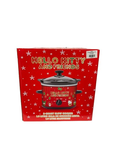 NUOVO Hello Kitty Christmas 2 QT Crockpot Hello Kitty&Friends Rosso - Foto 12 di 12