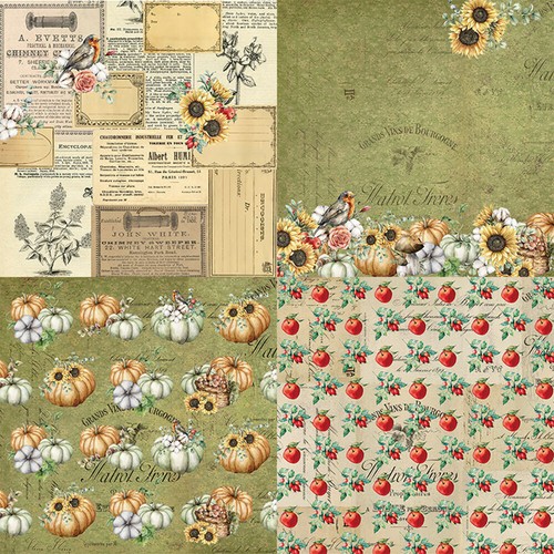 12PCS Flower Paper Pad Retro Scrapbooking Album Junk Journal Card Making Craft - Picture 3 of 5