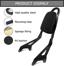 Motorcycle Backrest Sissy Bar with Pad for Star XVS950 Bolt XV950 R-spec 13-23