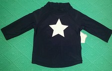 Baby Gap Rash Guard Navy Blue Star Swim Yop Long Sleeve UPF 40 0-6 month NWT