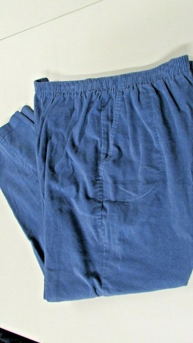 Blue Poly Stretch Waist Corduroy Pants 