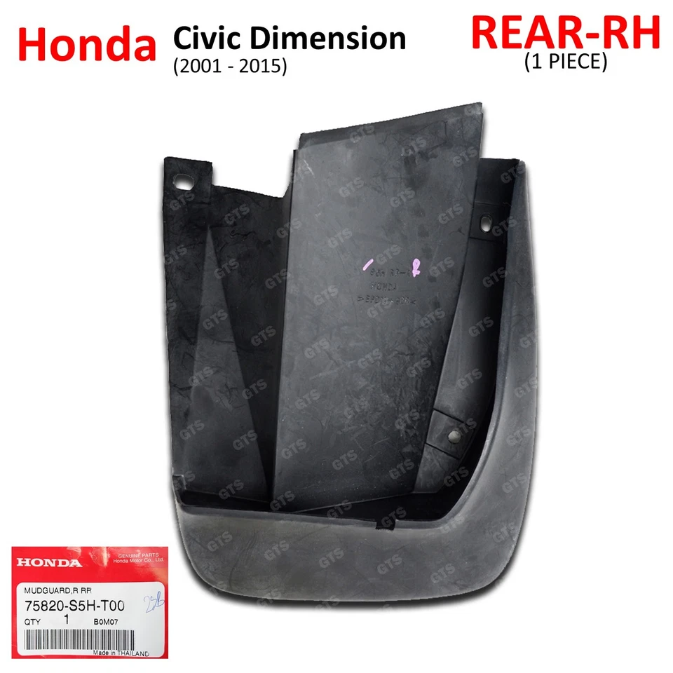 Fits Honda Civic Dimension Sedan 2001 05 Right Rear Mud Splash Guard Foto 2 de 4