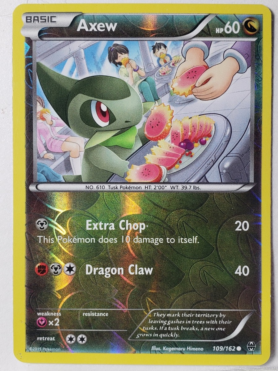 REVERSE HOLO Axew 109/162 VLP / NM XY Breakthrough Pokemon Card