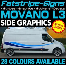 to fit VAUXHALL MOVANO L3 LWB GRAPHICS STICKERS STRIPES DECALS CAMPER VAN