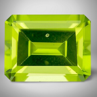 Peridot Emerald Cut Gemstone 9.1 Cts - 16x12 mm VVS Loose Gem