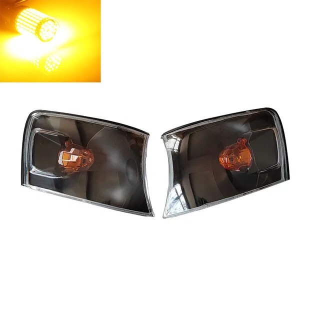 Pair JDM Black Inner LED Side Marker Corner Light For Toyota