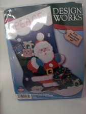Design Works Felt Jewel Stocking Kit SANTA WITH GIFT 16"