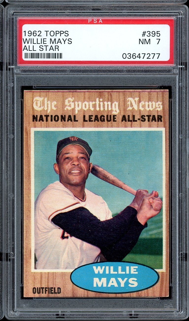 1962 Topps Baseball #395 Willie Mays All Star PSA 7