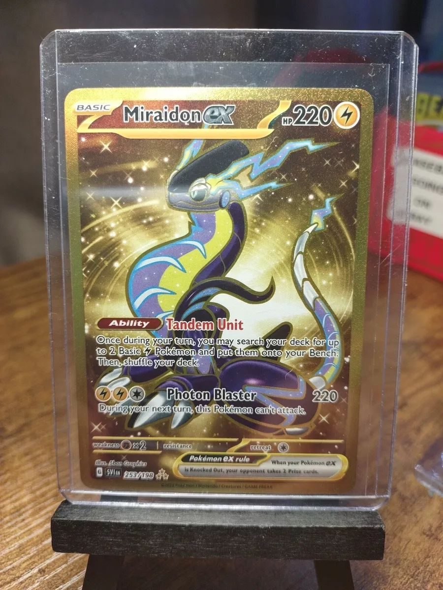 Miraidon ex - 253/198 Scarlet & Violet SECRET RARE GOLD Pokemon - NM/MINT