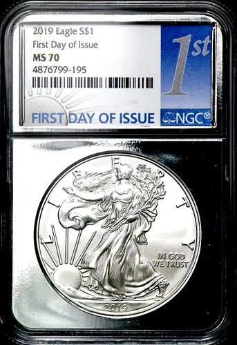 2019 $1 American Silver Eagle - NGC MS 70 - FDOI Mirror-Finish Slab  BS243